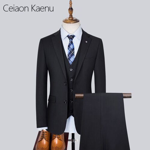 Professional Mens Suit Business Dress Casual Slim-fit Small