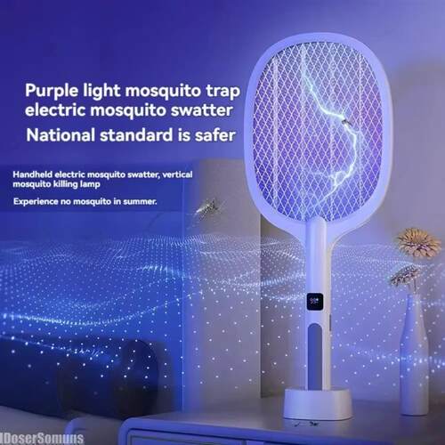 Electric Fly Swatter Handheld Fly Killer and Mosquito Trap L