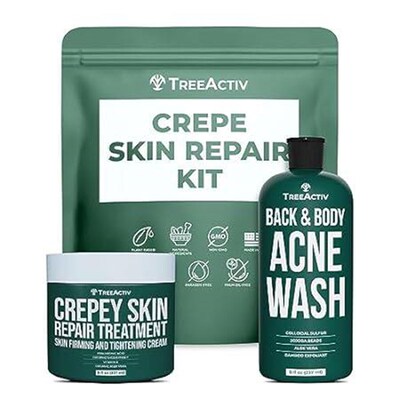 TreeActiv Crepey Skin Repair Kit, Includes Anti-Aging Exf