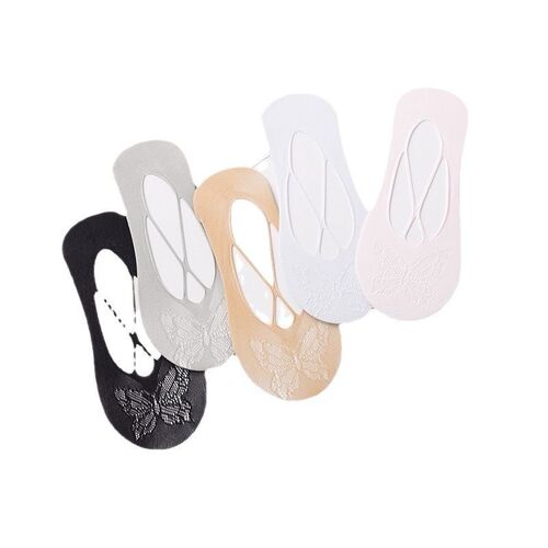 Velvet Butterfly Round Toe Invisible Sockskorean Style Women