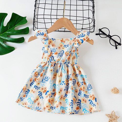 Summer Girls Vest DressFloral Sleeveless Dress for BabiesInf
