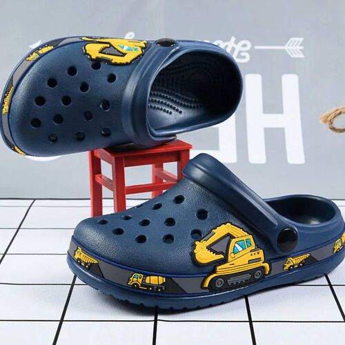 Childrens Boys Girls Slippers Cartoon Animals Prints Shoes