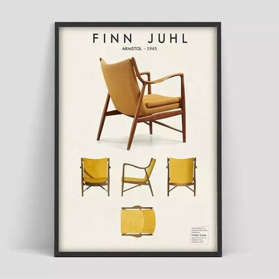 Finn Juhl poster, Scandinavian design poster, Finn Juhl des