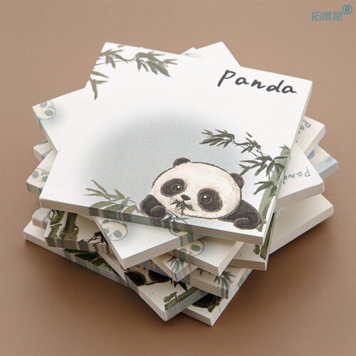 Cartoon Panda Sticky Note Pad Adhesive Message Notes