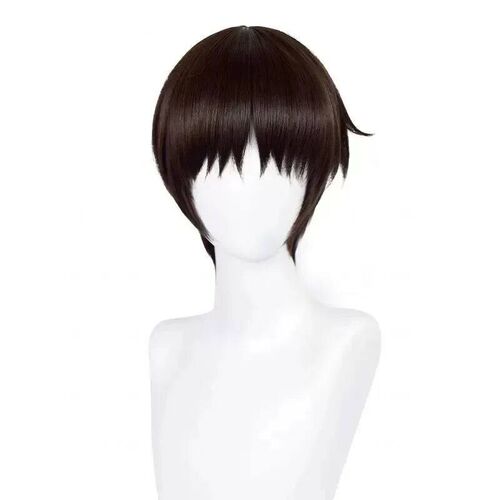 EVA Ikari Shinji Cosplay Wig Women cm Short Dark Brown Wig