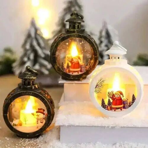 Christmas Round Glass Small Wind Light Decoration Retro Chri