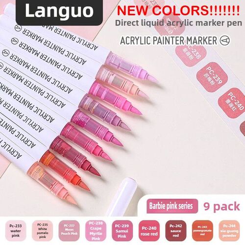 LANGUO 207/9 Colors Direct Liquid Acrylic Marker Soft Brush