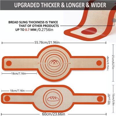 Silicone Bread Sling Sourdough Kit dutch oven Mat Liner