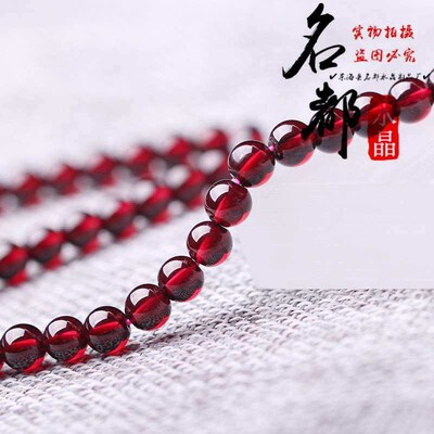 Mingdu Crystal Natural Garnet Beads  Accessories 8A Wine Red