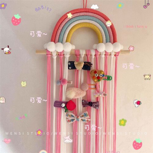 INS Weave Rainbow Ba Hair Clips Accessories Holder Princes