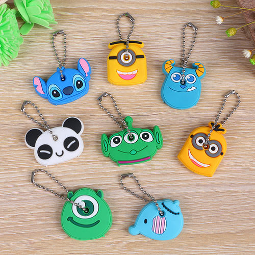1PCS Cartoon Creative Key Holder PVC Soft Keychain Ornament