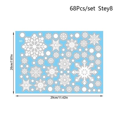 Winter Snow Flakes Window Clings Decals Christmas Decoration