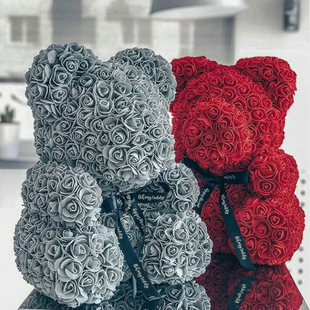 Dropshipping 40cm Teddy Bear of Rose Artificial Flowers PE R