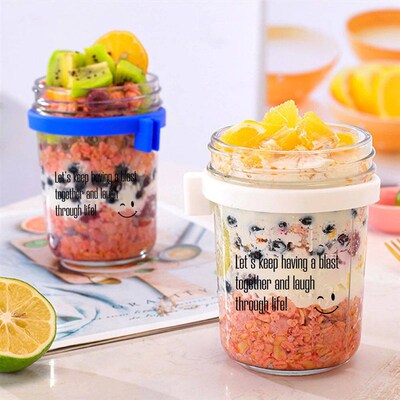Overnight Oats Jars Breakfast Fruit Yogurt Salad Cup With Li
