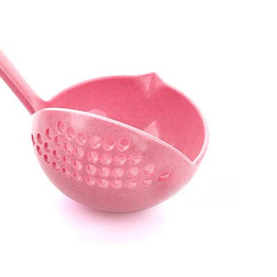 Kitchen Soup Spoon Long Handle Kitchen Strainer Solid Color