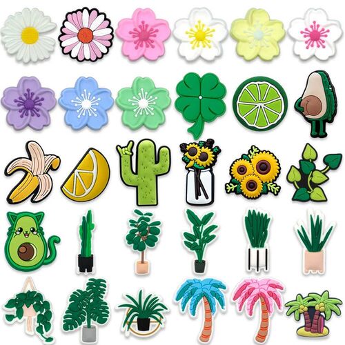 1/30pcs Green Plants Shoe Charms Flowers rees Fruits Shoe Cl