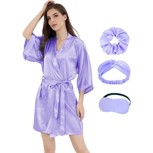 C 86229 Summer Silk Robe 夏季薄款睡袍 跨境亚马逊速卖通欧美外