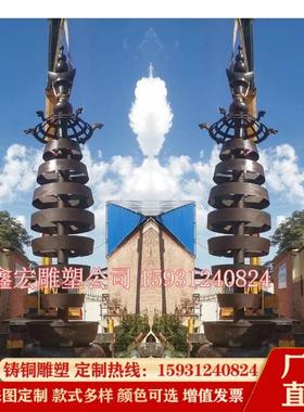 铜雕大型纯铜塔刹 铸铜宝刹铜宝顶 寺庙寺院铜塔刹风景区塔尖金属