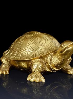 纯黄铜乌龟摆件大号铜乌龟家居装饰摆件大乌龟长寿礼品铜龟工艺品