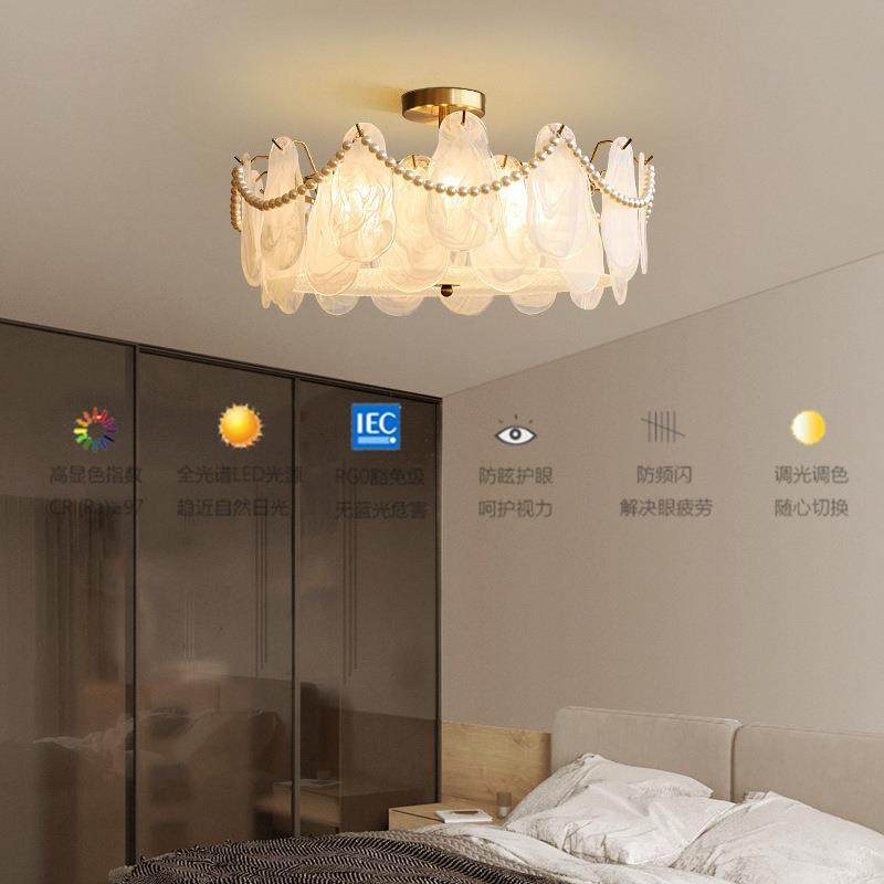 现代简约浪漫主卧室水晶灯法式田园珍珠婚房装饰书房玻璃吸顶灯具,家装灯饰光源,客厅吸顶灯,淘宝优惠券,粉丝福利购,淘宝优惠卷