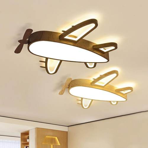 儿童房灯卧室灯创意吸顶灯现代简约男孩女孩温馨卡通飞机房间灯具