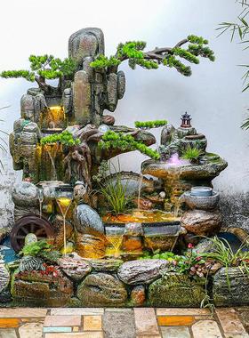 大型室内室外假山流水景观喷泉别墅花园庭院阳台山水盆景瀑布鱼池