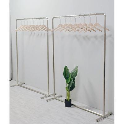 服装店挂衣架北欧不锈钢拉丝陈列货架女装店简约中岛落地式展示架