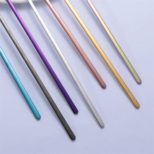 Rainbow Color Coffee Tea Stir Spoon Long Handle Ice Cream De