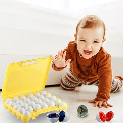 Matching Eggs Easter Toy Montessori Colors Shapes Recognitio
