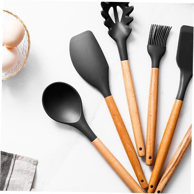 Silicone spatula cooking spoon set, non-stick spatula