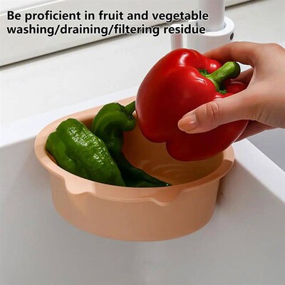 Vegetables Drain Basket Faucet Filter Basket Useful PP Mater
