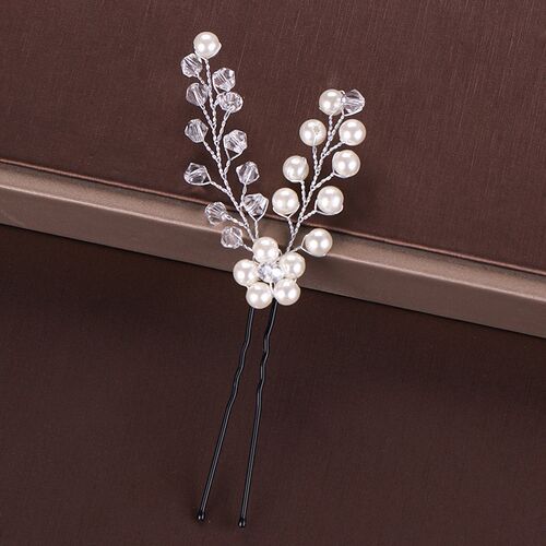 Fashion Silver Color Design Head Jewelry Pearl Rhinestone Ha