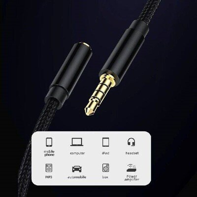New Jack 3.5 mm Audio Extension Cable Stereo 3.5mm Jack Aux