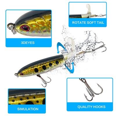 1 Pcs 10cm/14cm Topwater Fishing Lure Whopper Popper Artific