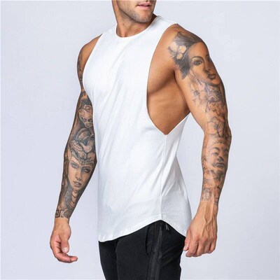 Mens Gym Clothing Summer Fitness Cotton Tank Top Men Joggin