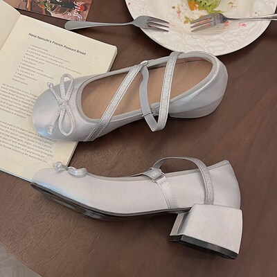 Versatile Shallow French HighHeeled Ballet Slippers Women Su