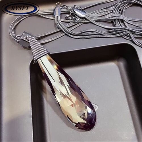 Women Pendant Necklaces Drop Long Paragraph Sweater Chain  D