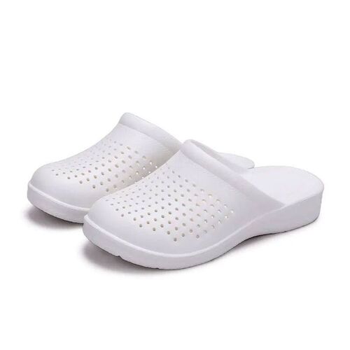 White Soft EVA Nurse Clogs for Woman Summer Lightweight