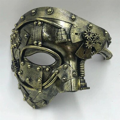 Steampunk Phantom Cosplay Topeng Abad Pertengahan Retro Bola