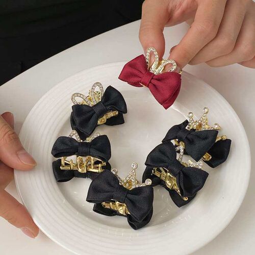 Double-sided Bow Princess Head Small Grab Clip Womens Child
