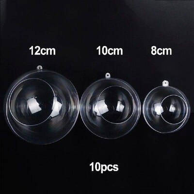 Fillable Open Balls DIY Craft Ornaments 10cm Creative
