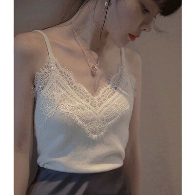 Sexy Threaded Lace Vest Womens Outer Wear Single Two-Piece