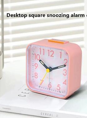 1pc Simple Night Light Small Alarm Clock, Bedside Desktop wi