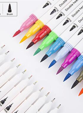 Dual Tip Brush Pen Fine Line Colored Marker Pens Washable Wa