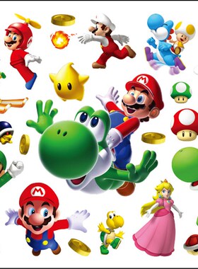 Super Mario Bros Tattoo Stickers Kawaii Anime Figure Toys Ki