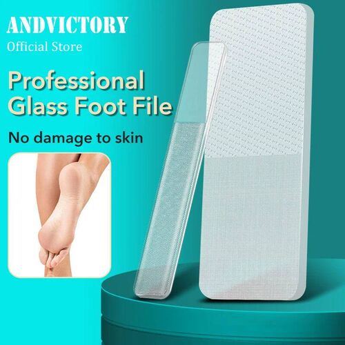 2Pc Glass Foot File Nail Buffer Set Callus Remover Heel Dead