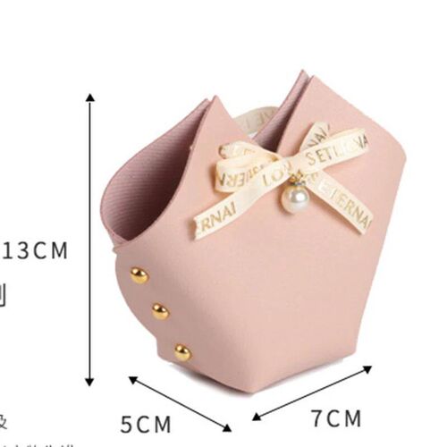 10/20PCS Leather Gift Bags Bow Ribbon Packaging Bag Wedding
