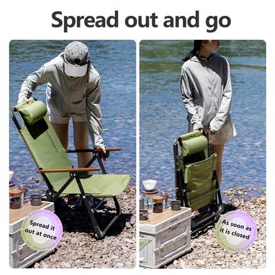 Camping Folding Chair Armrest Portable Relaxing Chair With D