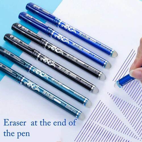 12PCS Erasable Gel Pen Blue Black Red Ink 0.5 0.38mm Washabl