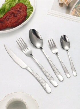 6pc/30pc Stainless steel silver high-end star diamond tablew